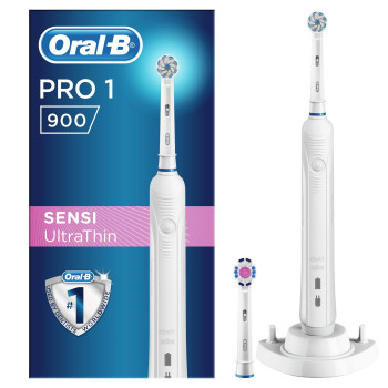 Oral-B PRO 900 Sensi UltraThin Dorosły Obrotowa szczoteczka do zębów Biały