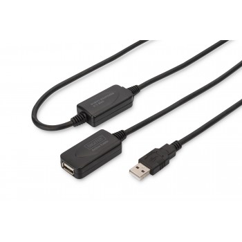Kabel DIGITUS DA-73102 (USB , 20m, czarny)