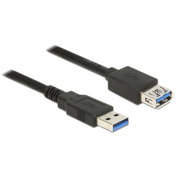 Kabel DELOCK 85058 (USB 3.0 M - USB 3.0 F, 5m, kolor czarny)