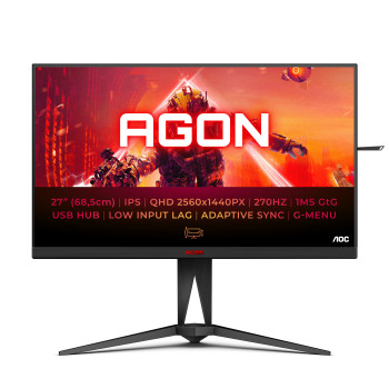 AOC AG275QZ EU monitor komputerowy 68,6 cm (27") 2560 x 1440 px Quad HD Czarny, Czerwony