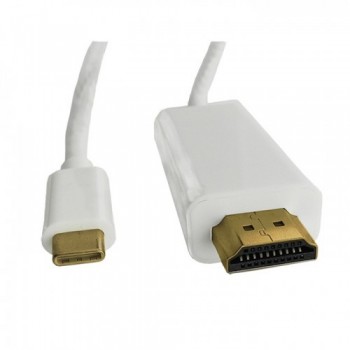 Kabel Qoltec 50414 (USB typu C M - HDMI M, 1m, kolor biały)