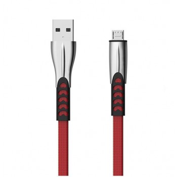 SOMOSTEL KABEL USB TYP-C 2.4A CZERWONY 2400MAH QUICK CHARGER QC 3.0 1M POWERLINE METALOWE WTYKI BW02