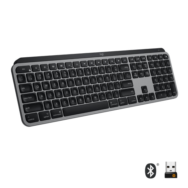 Logitech MX Keys f Mac klawiatura RF Wireless + Bluetooth QWERTY Amerykański międzynarodowy Szary Logitech MX Keys f Mac klawiatura RF Wireless + Bluetooth QWERTY Amerykański międzynarodowy Szary