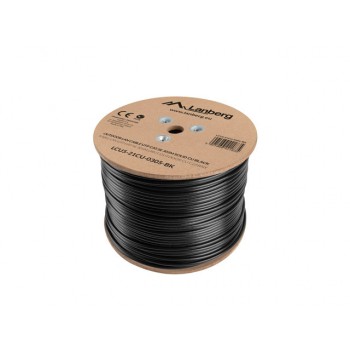 Kabel sieciowy zewnętrzne Lanberg LCU5-21CU-0305-BK (UTP, 305m, kat. 5e, kolor czarny)