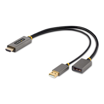 StarTech.com 128-HDMI-DISPLAYPORT adapter kablowy 0,3 m HDMI Typu A (Standard) Czarny, Szary