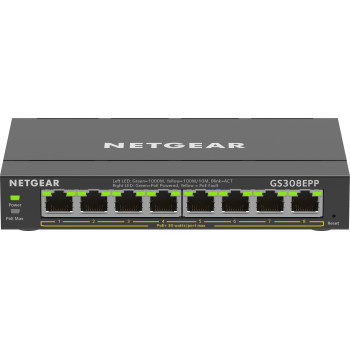NETGEAR 8-Port Gigabit Ethernet High-Power PoE+ Plus Switch (GS308EPP) Zarządzany L2 L3 Gigabit Ethernet (10 100 1000) Obsługa