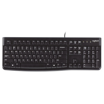 Logitech K120 Corded Keyboard klawiatura USB QWERTY Angielski Czarny