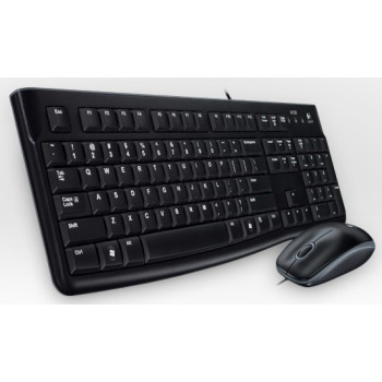 Logitech Desktop MK120 klawiatura Dołączona myszka USB AZERTY Francuski Czarny