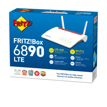 FRITZ!Box Box 6890 LTE router bezprzewodowy Gigabit Ethernet Dual-band (2.4 GHz 5 GHz) 4G Czerwony, Biały