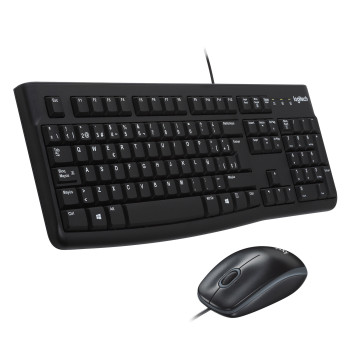 Logitech Desktop MK120 klawiatura Dołączona myszka USB QWERTY Hiszpański Czarny