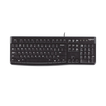 Logitech K120 Corded Keyboard klawiatura Dołączona myszka USB AZERTY Francuski Czarny