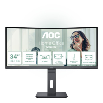 AOC CU34P3CV monitor komputerowy 86,4 cm (34") 3440 x 1440 px UltraWide Quad HD LED Czarny
