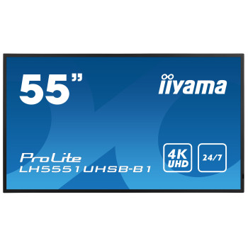 iiyama LH5551UHSB-B1 signage display Interaktywny płaski panel 137,2 cm (54") IPS 800 cd m² 4K Ultra HD Czarny 24 7