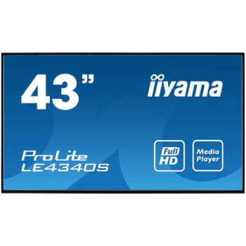 iiyama LE4340S-B3 signage display Płaski panel Digital Signage 109,2 cm (43") LED 350 cd m² Full HD Czarny 16 7
