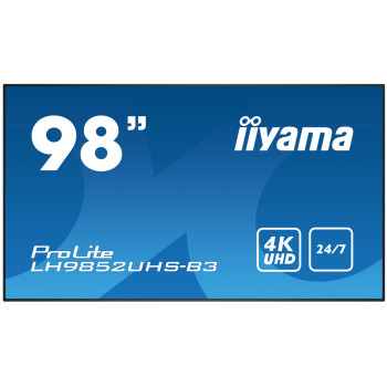 iiyama PROLITE Płaski panel Digital Signage 2,48 m (97.5") 500 cd m² 4K Ultra HD Czarny Procesor wbudowany Android 8.0 24 7