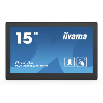 iiyama ProLite TW1523AS-B1P monitor komputerowy 39,6 cm (15.6") 1920 x 1080 px Full HD LED Ekran dotykowy Przeznaczony dla