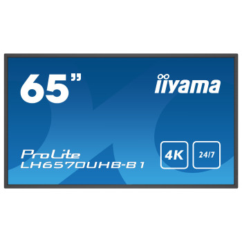 iiyama LH6570UHB-B1 signage display Płaski panel Digital Signage 163,8 cm (64.5") VA 700 cd m² 4K Ultra HD Czarny Procesor