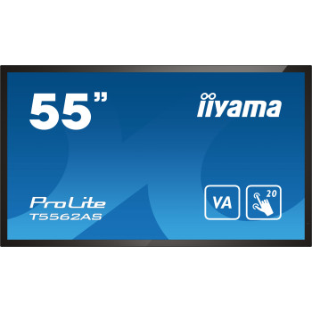 iiyama T5562AS-B1 signage display Interaktywny płaski panel 138,7 cm (54.6") VA 500 cd m² 4K Ultra HD Czarny Ekran dotykowy