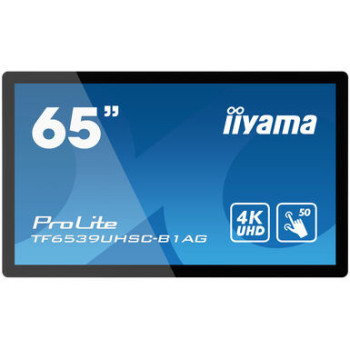 iiyama TF6539UHSC-B1AG signage display Interaktywny płaski panel 165,1 cm (65") LCD 500 cd m² 4K Ultra HD Czarny Ekran dotykowy
