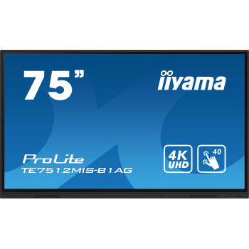 iiyama PROLITE Płaski panel Digital Signage 190,5 cm (75") Wi-Fi 400 cd m² 4K Ultra HD Czarny Ekran dotykowy Procesor wbudowany