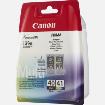 Canon PG-40   CL-41 nabój z tuszem 2 szt. Oryginalny Cyan fotograficzny, Magenta fotograficzna, Czarny, Zdjęcie w kolorze żółtym