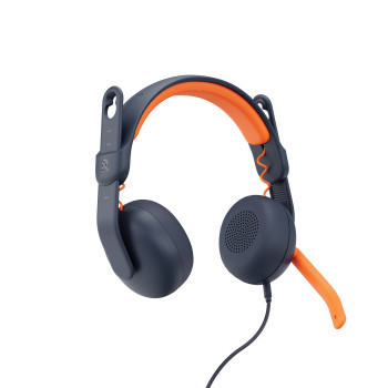 Logitech Zone Learn Zestaw słuchawkowy Przewodowa Opaska na głowę Edukacja USB Type-C Niebieski, Pomarańczowy