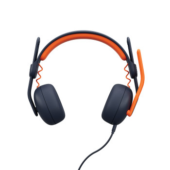 Logitech Zone Learn Zestaw słuchawkowy Przewodowa Opaska na głowę Edukacja USB Type-C Niebieski, Pomarańczowy