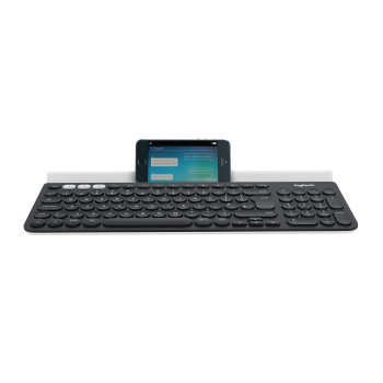 Logitech K780 Multi-Device Wireless Keyboard klawiatura RF Wireless + Bluetooth QWERTZ Niemiecki Szary, Biały
