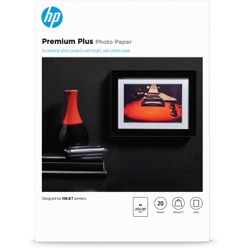 HP Papier fotograficzny Premium Plus, półbłyszczący – 20 arkuszy A4 210 x 297 mm