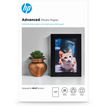 HP Papier fotograficzny Advanced, błyszczący, 250 g m2, 10 × 15 cm, 25 arkuszy