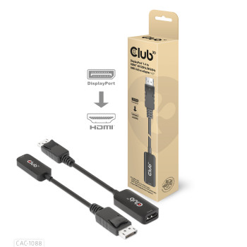 CLUB3D CAC-1088 adapter kablowy 0,21 m DisplayPort HDMI Czarny