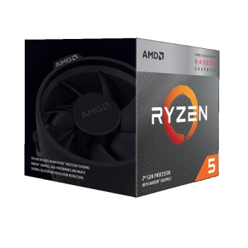 CPU AMD Ryzen 5 3400G 3700 MHz Cores 4 4MB Socket SAM4 65 Watts GPU Radeon RX Vega 11 BOX YD3400C5FHBOX