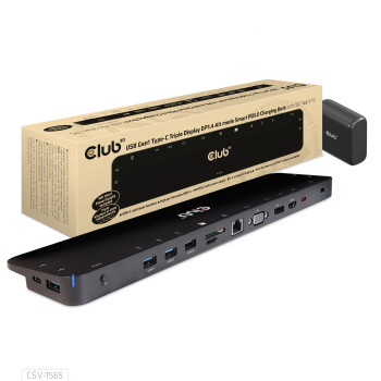 CLUB3D CSV-1565 stacja dokująca Dokujący USB 3.2 Gen 1 (3.1 Gen 1) Type-C Czarny