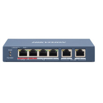 Hikvision Digital Technology DS-3E0106HP-E łącza sieciowe Nie zarządzany Fast Ethernet (10 100) Obsługa PoE Niebieski