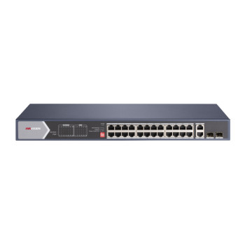 Hikvision Digital Technology DS-3E0528HP-E łącza sieciowe Nie zarządzany Gigabit Ethernet (10 100 1000) Obsługa PoE Niebieski
