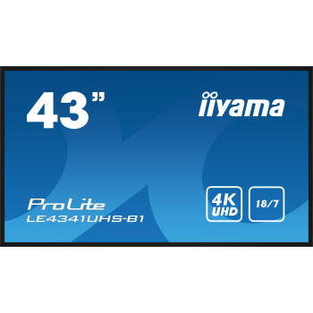 iiyama LE4341UHS-B1 signage display Płaski panel Digital Signage 108 cm (42.5") LCD 350 cd m² 4K Ultra HD Czarny 18 7