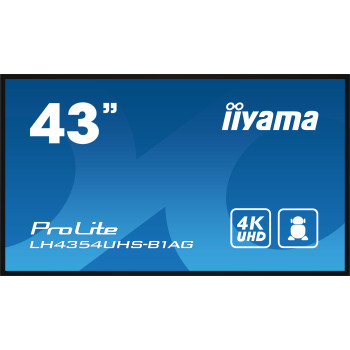 iiyama LH4354UHS-B1AG signage display Płaski panel Digital Signage 108 cm (42.5") LCD Wi-Fi 500 cd m² 4K Ultra HD Czarny