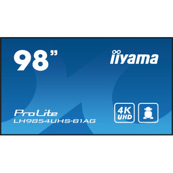 iiyama LH9854UHS-B1AG signage display Płaski panel Digital Signage 2,48 m (97.5") LCD Wi-Fi 500 cd m² 4K Ultra HD Czarny