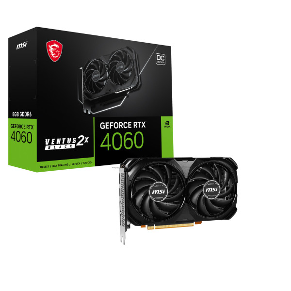 MSI GEFORCE RTX 4060 VENTUS 2X BLACK 8G OC karta graficzna NVIDIA 8 GB GDDR6 MSI GEFORCE RTX 4060 VENTUS 2X BLACK 8G OC karta graficzna NVIDIA 8 GB GDDR6