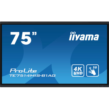 iiyama TE7514MIS-B1AG signage display Interaktywny płaski panel 190,5 cm (75") LCD Wi-Fi 435 cd m² 4K Ultra HD Czarny Ekran