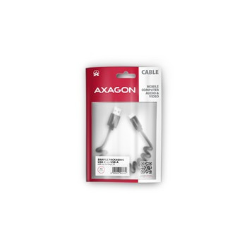 AXAGON BUCM-AM20TB, TWISTER kabel USB-C - USB-A, 1.1m, USB 2.0, 3A, ALU, tpe, czarny