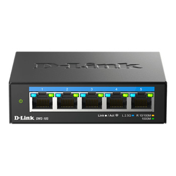 D-Link DMS-105 Nie zarządzany 2.5G Ethernet (100 1000 2500) Czarny