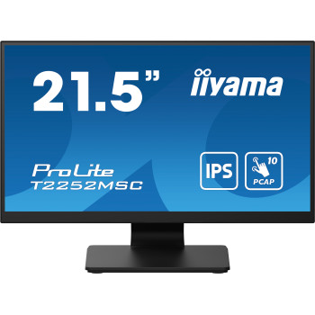 iiyama ProLite T2252MSC-B2 monitor komputerowy 54,6 cm (21.5") 1920 x 1080 px Full HD LCD Ekran dotykowy Czarny