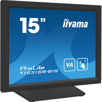 iiyama ProLite T1531SR-B1S monitor komputerowy 38,1 cm (15") 1024 x 768 px XGA LCD Ekran dotykowy Czarny