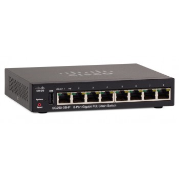 Switch PoE Cisco SG250-08HP-K9-EU (8x 10/100/1000Mbps)