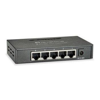 LevelOne GEU-0523 łącza sieciowe Nie zarządzany Gigabit Ethernet (10 100 1000) Czarny