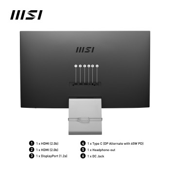 MSI Modern MD271UL monitor komputerowy 68,6 cm (27") 3840 x 2160 px 4K Ultra HD Szary