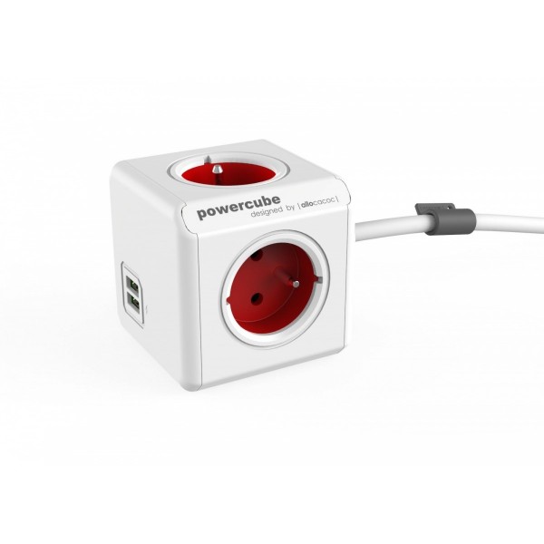 Listwa zasilająca PowerCube Extended USB 1,5m 2402RD/FREUPC Czerwona Listwa zasilająca PowerCube Extended USB 1,5m 2402RD/FREUPC Czerwona