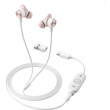 Logitech Zone Zestaw słuchawkowy Przewodowa Douszny Połączenia muzyka USB Type-C Różowy