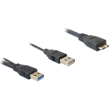 Kabel USB 3.0 AM x2 BM Micro USB 20cm